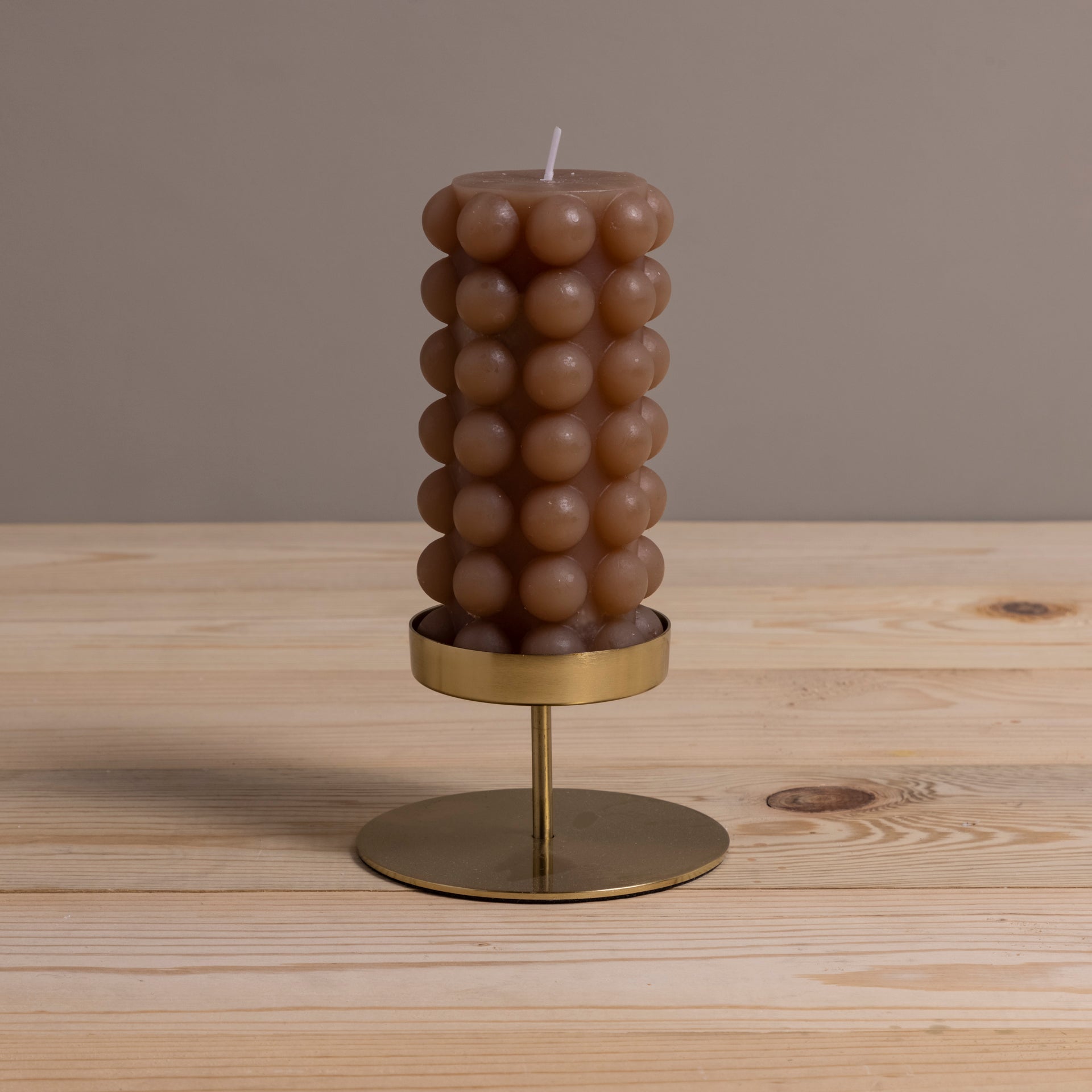 Hobnail Pillar Candle, Cappuccino