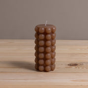 Hobnail Pillar Candle, Cappuccino