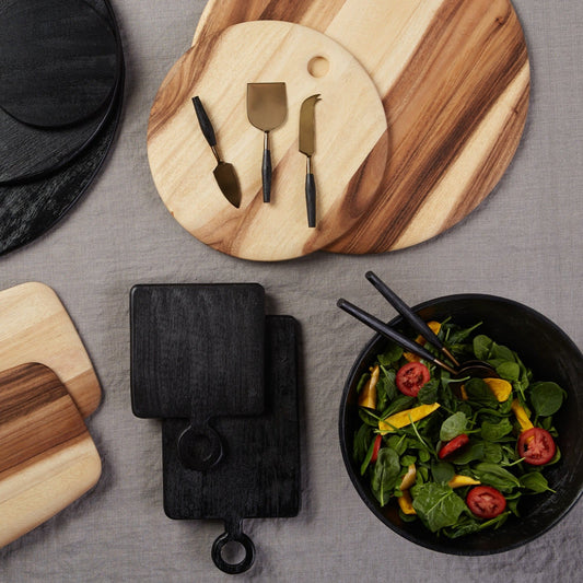 Acacia Round Board with Tapered Edge, Extra Large