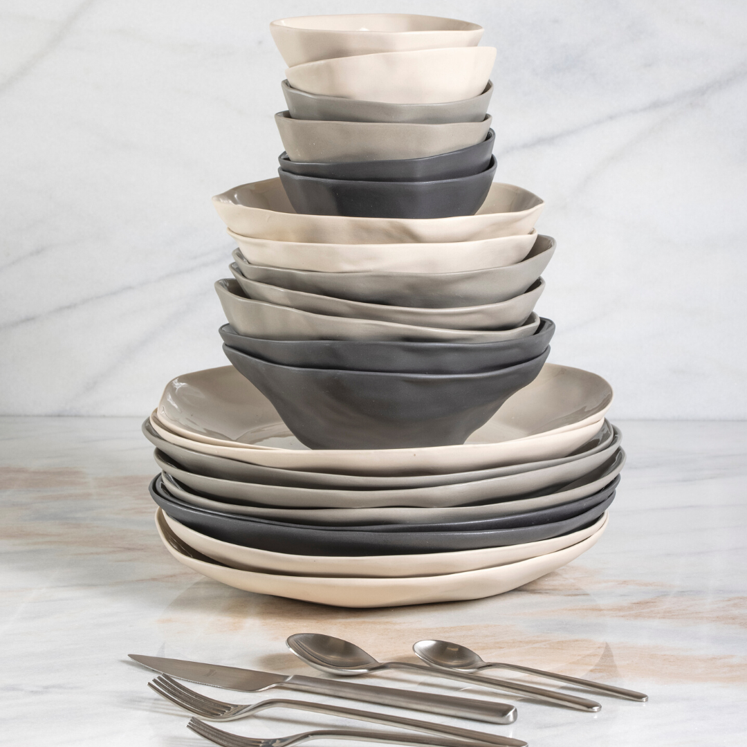 Tam Stoneware Side Bowl, Slate, Set of 4