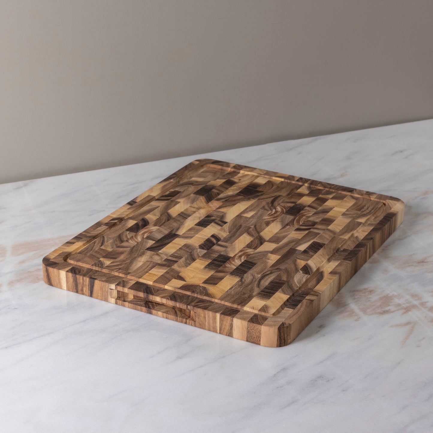 Acacia End Grain Rectangular Cutting Board, Large