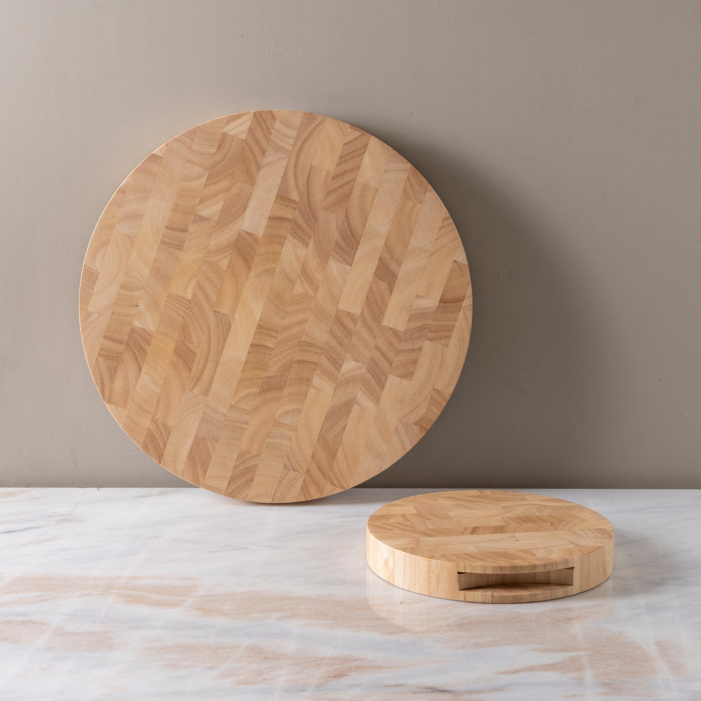 Rubberwood End Grain Round Board, Large