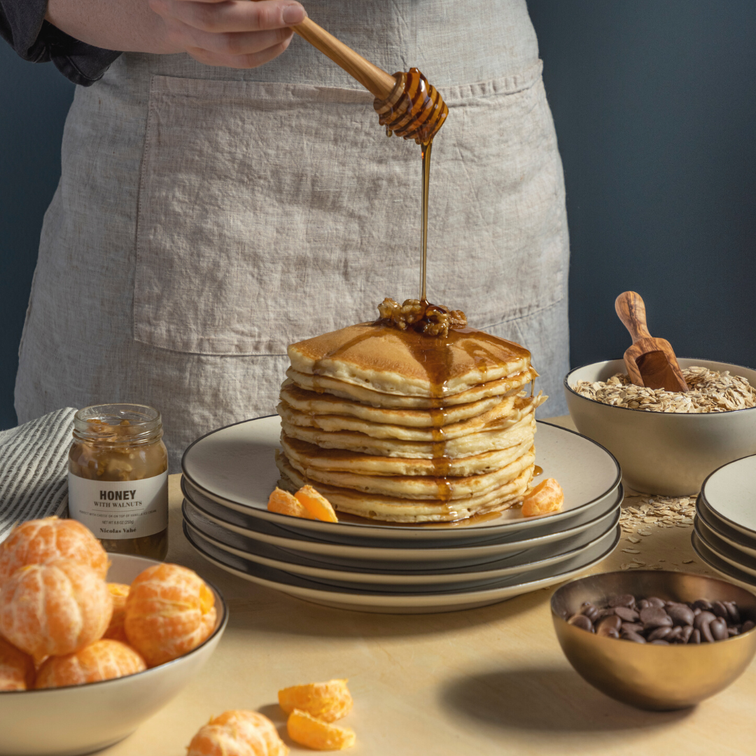 Augusta Side Plate, Natural with Black, Set of 4