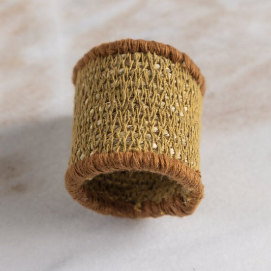Hydra Woven Seagrass Napkin Ring, Fire Set of 4