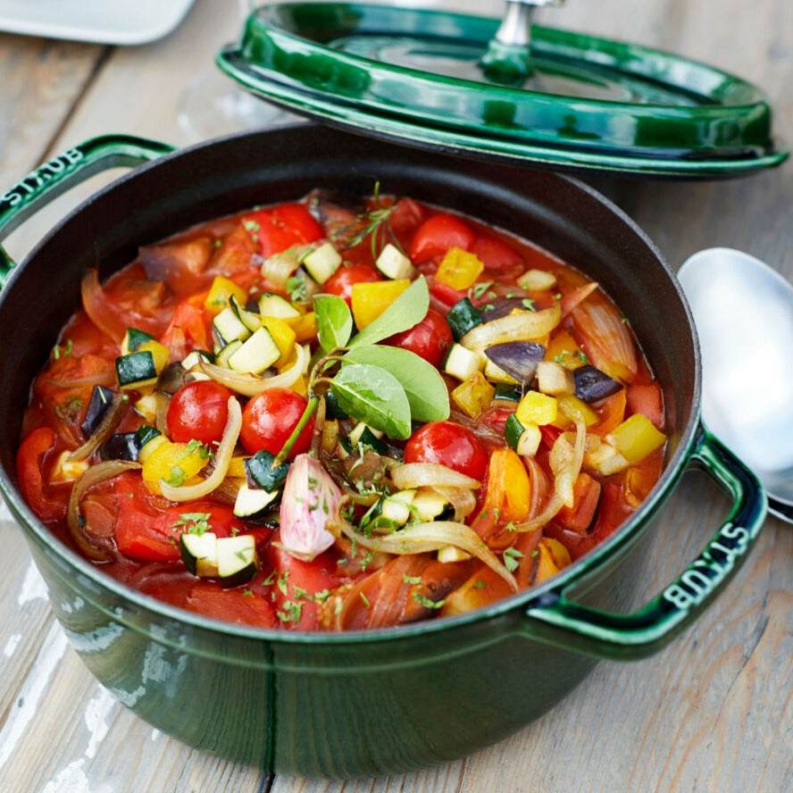 Staub Round Cocotte, 5.5qt, Basil
