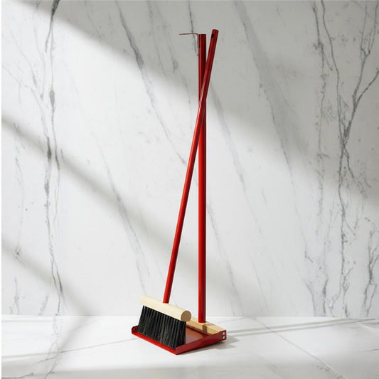 Andree Jardin "Mr & Mrs Clynk" Large Complet Dustpan & Hand Brush RED