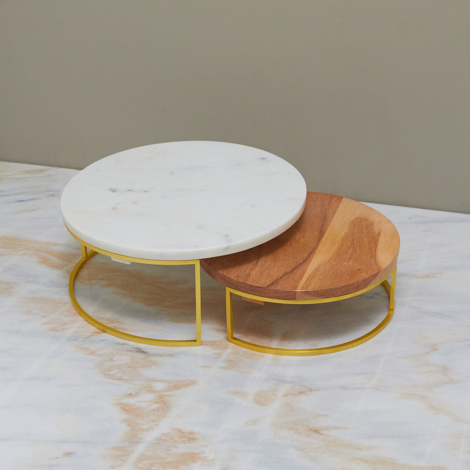 Garnet Raised Platters, Nested Set of 2