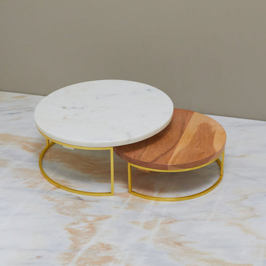 Garnet Raised Platters, Nested Set of 2