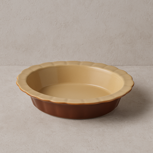 Poterie Renault Oval Pie Dish Small (0.8 L)- BROWN