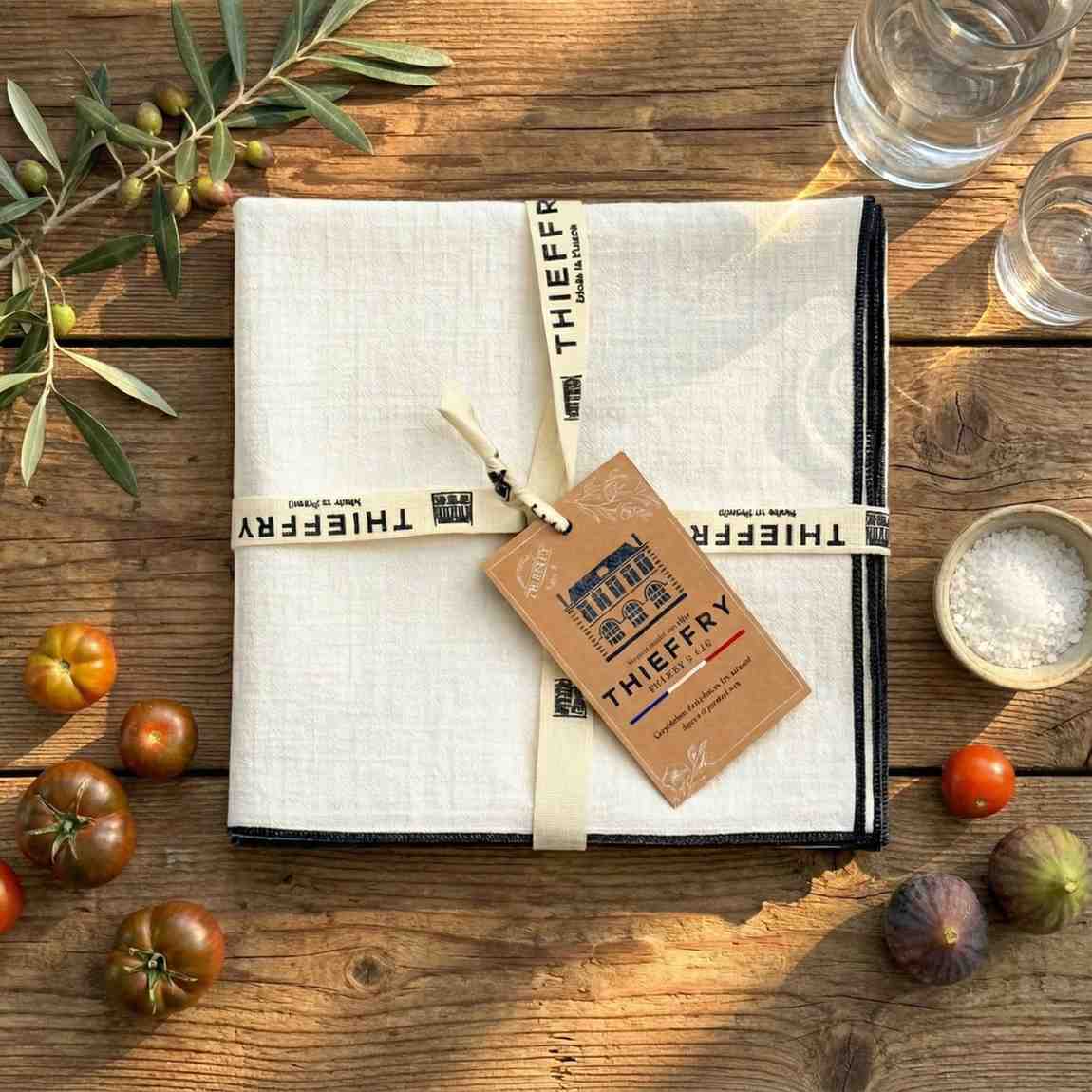 Thieffry Contrast Trim Napkin, White