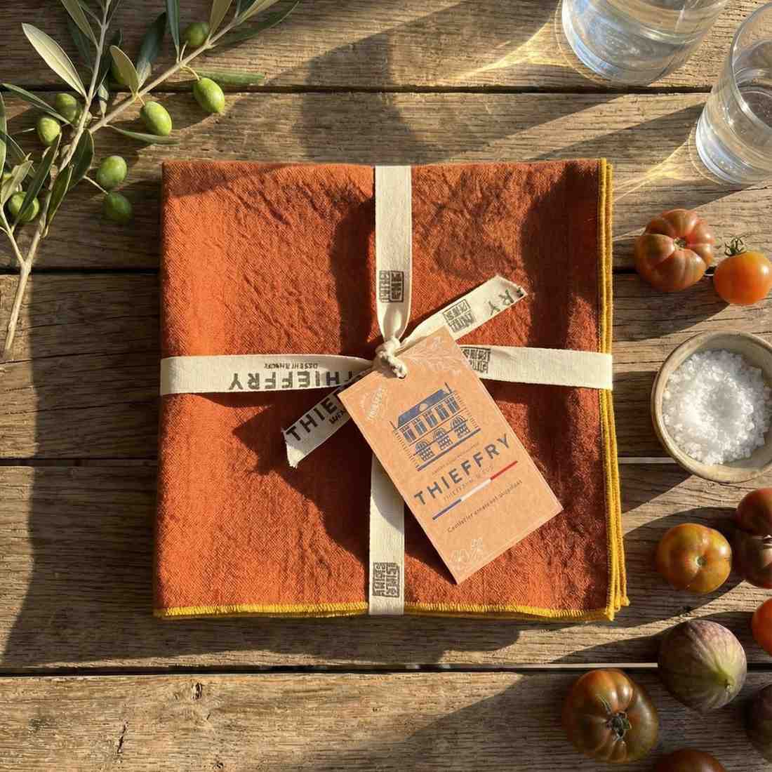 Thieffry Contrast Trim Napkin, Sienna