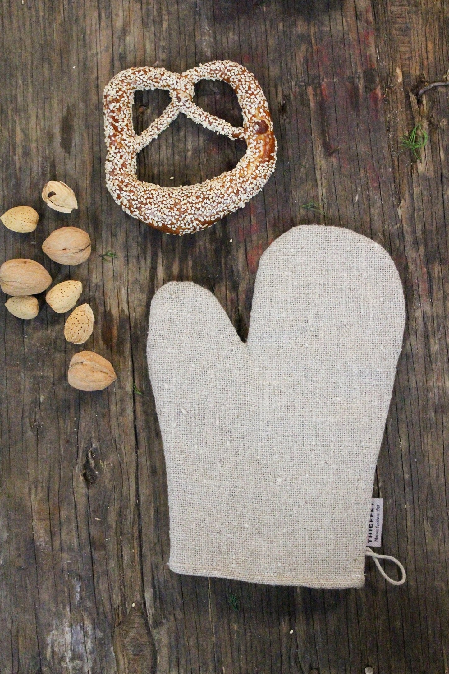 Thieffry Belgian Linen Oven Mitt, Raw Natural