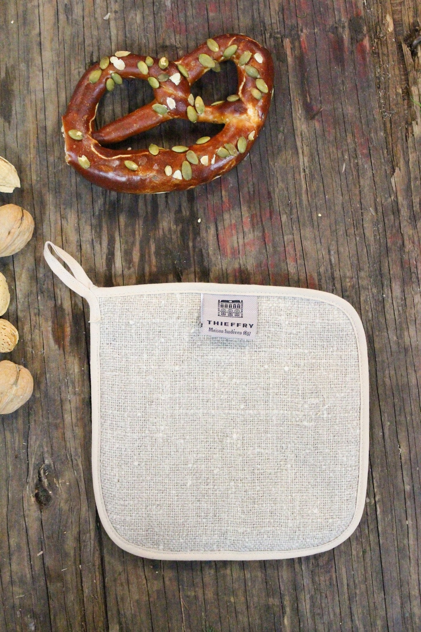 Thieffry Belgian Linen Potholder, Raw Natural