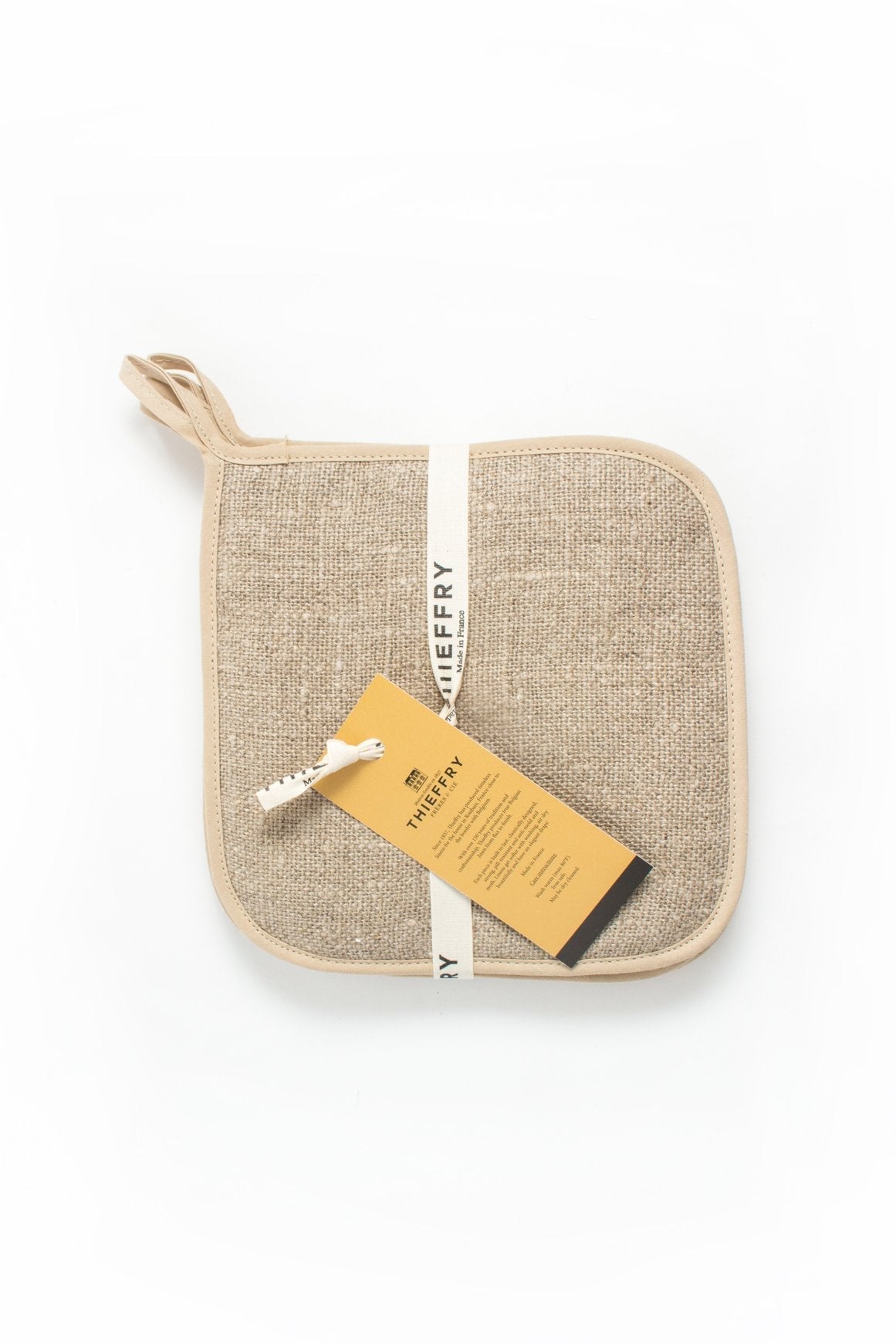 Thieffry Belgian Linen Potholder, Raw Natural