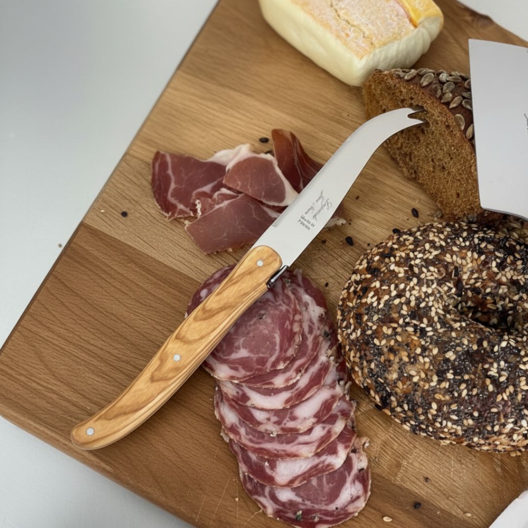 Laguiole Large Olivewood Regular fork tipped cheese knife