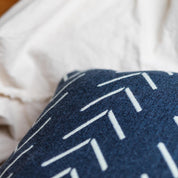 Alpaca Square Pillow, Navy with Chevrons