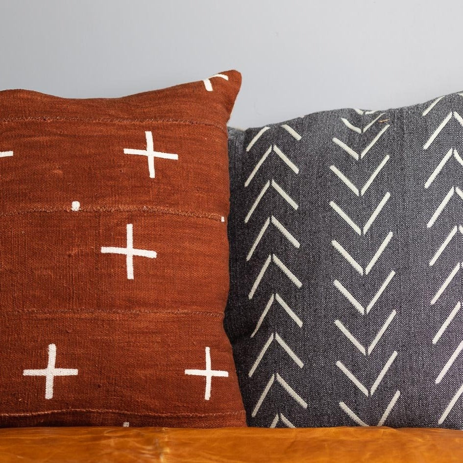 Alpaca Square Pillow, Grey with Chevrons
