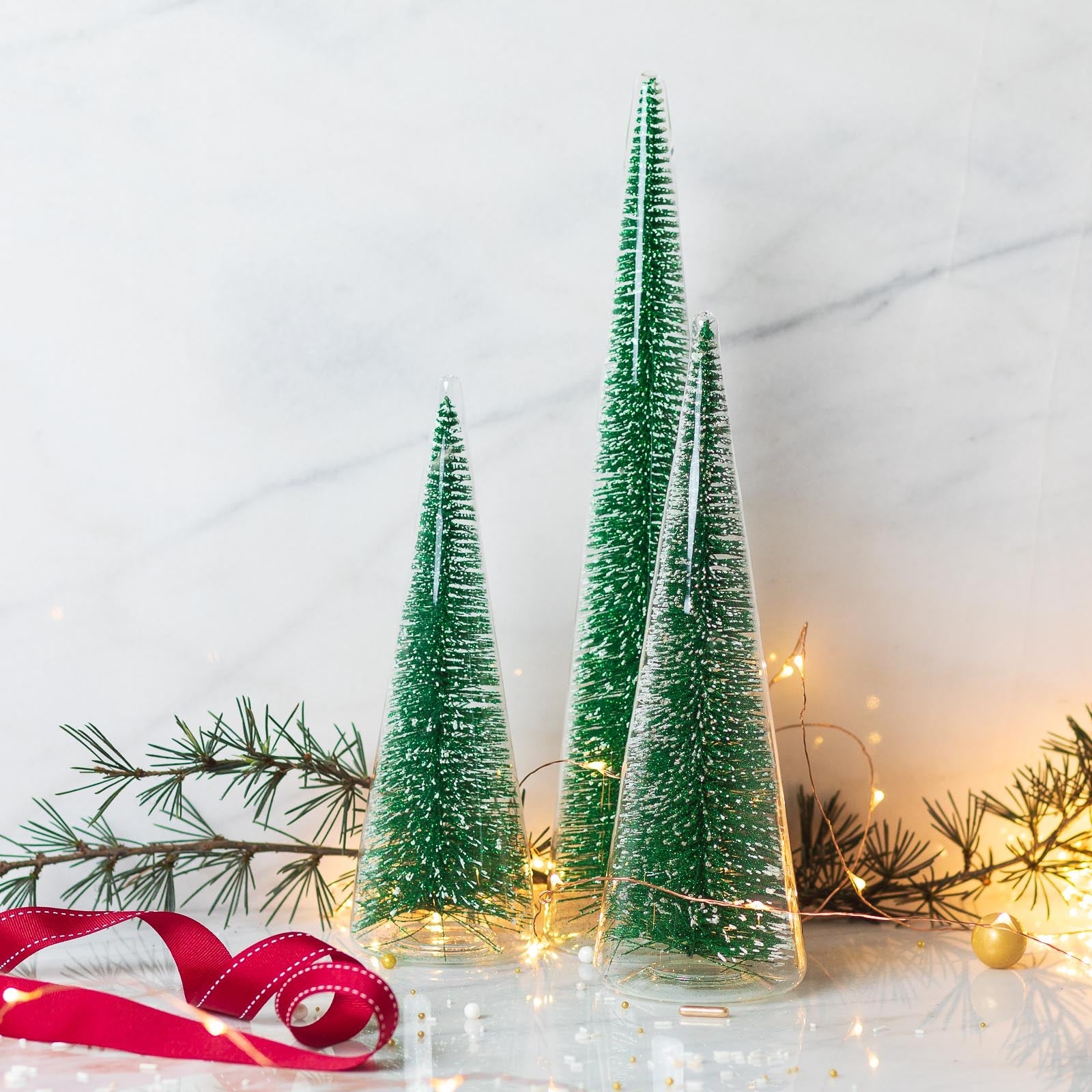 Modern Tree with Green Glitter, XL