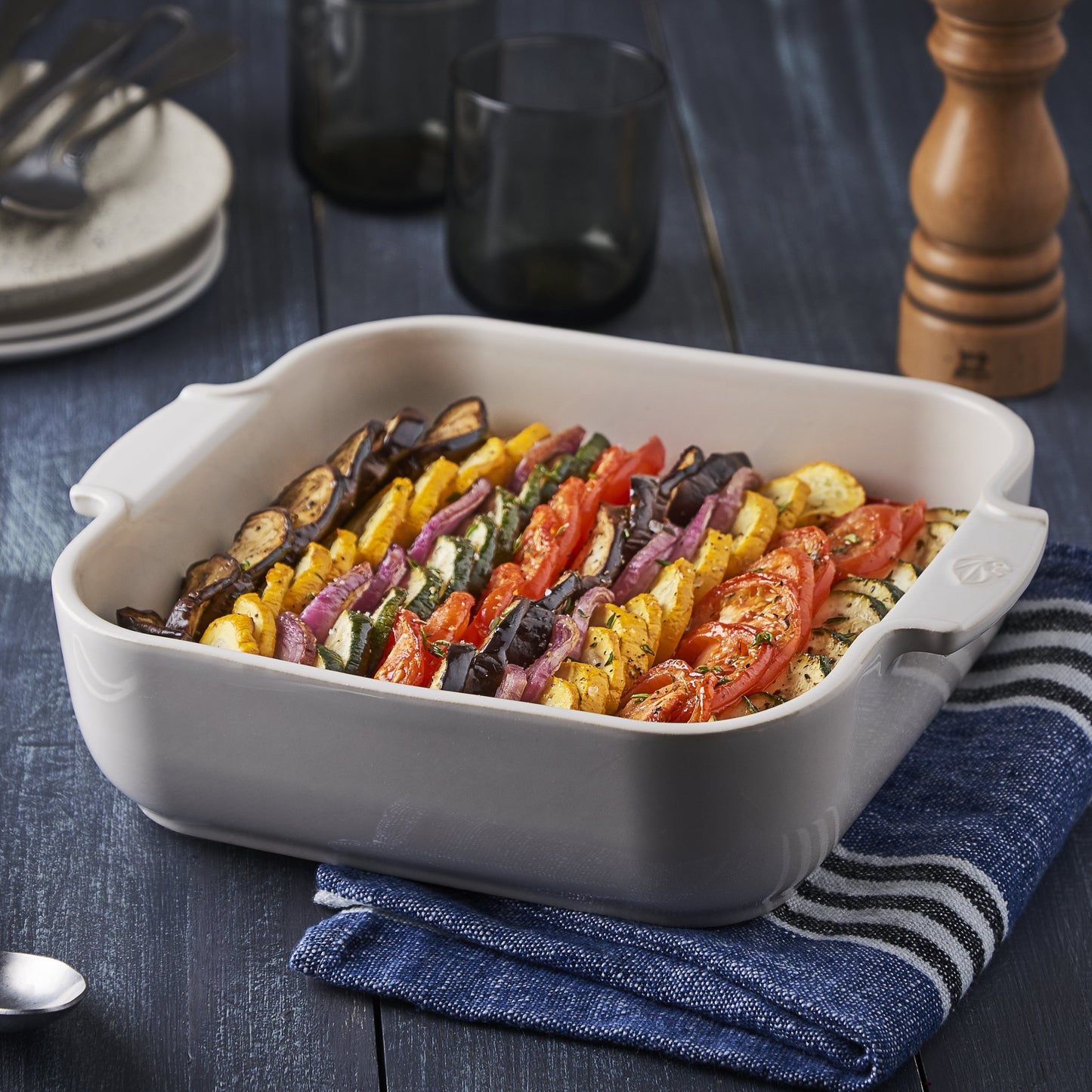 Peugeot Appolia Ceramic 14" Square Baker, Ecru