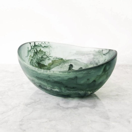 Handmade Resin Serving Bowl, Moss