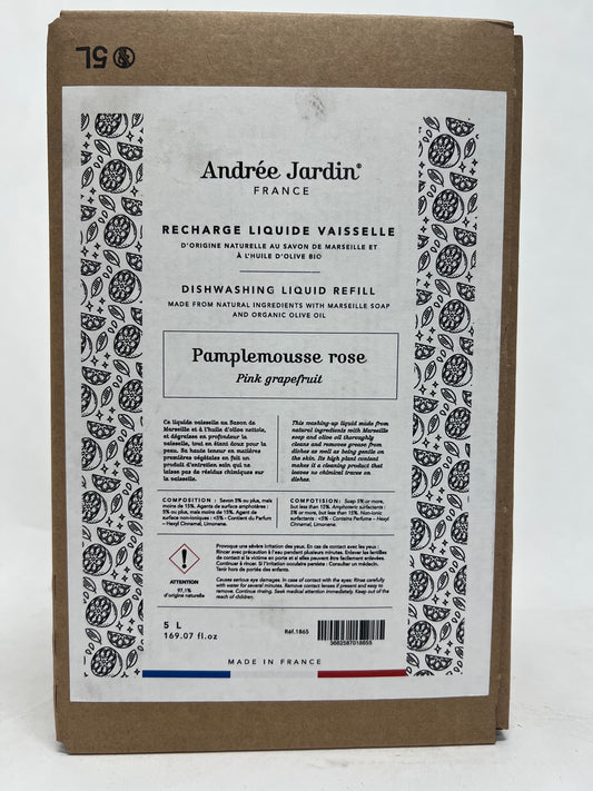 Andree Jardin Dish Washing Liquid REFILL 5L--Grapefruit & Rose