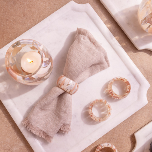 Juna Glass Napkin Ring Set of 4