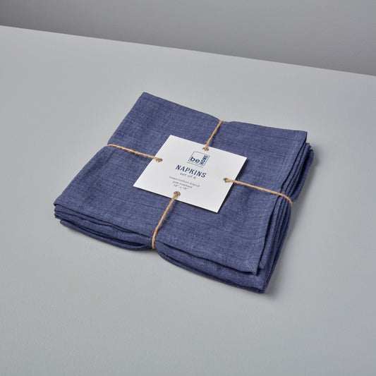 Indigo Linen Napkins, Set of 4