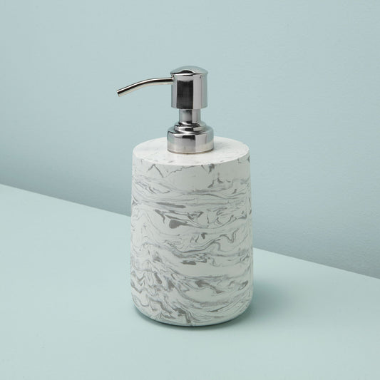 Marbled Cement Soap Dispenser, Gray