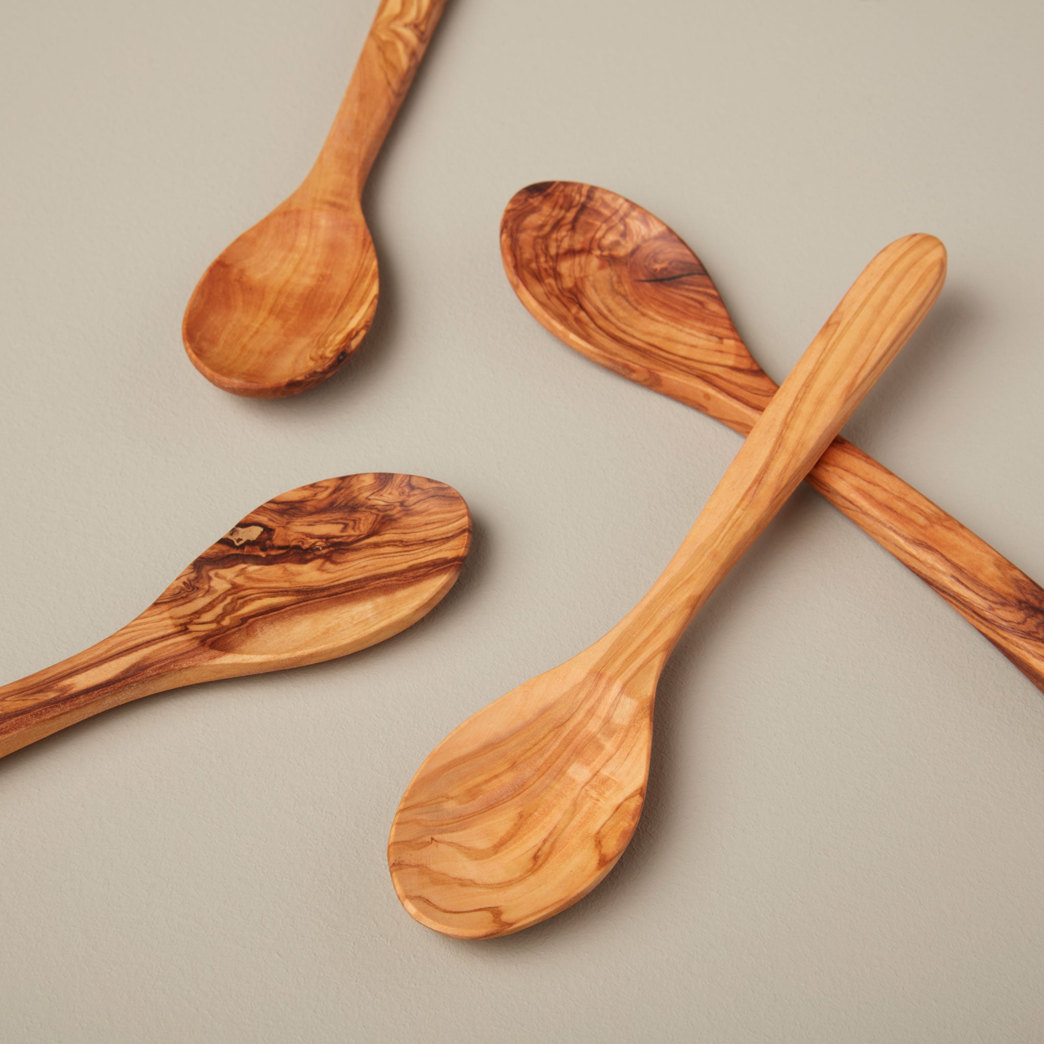 Olive Wood Spoons, Large, Set of 4