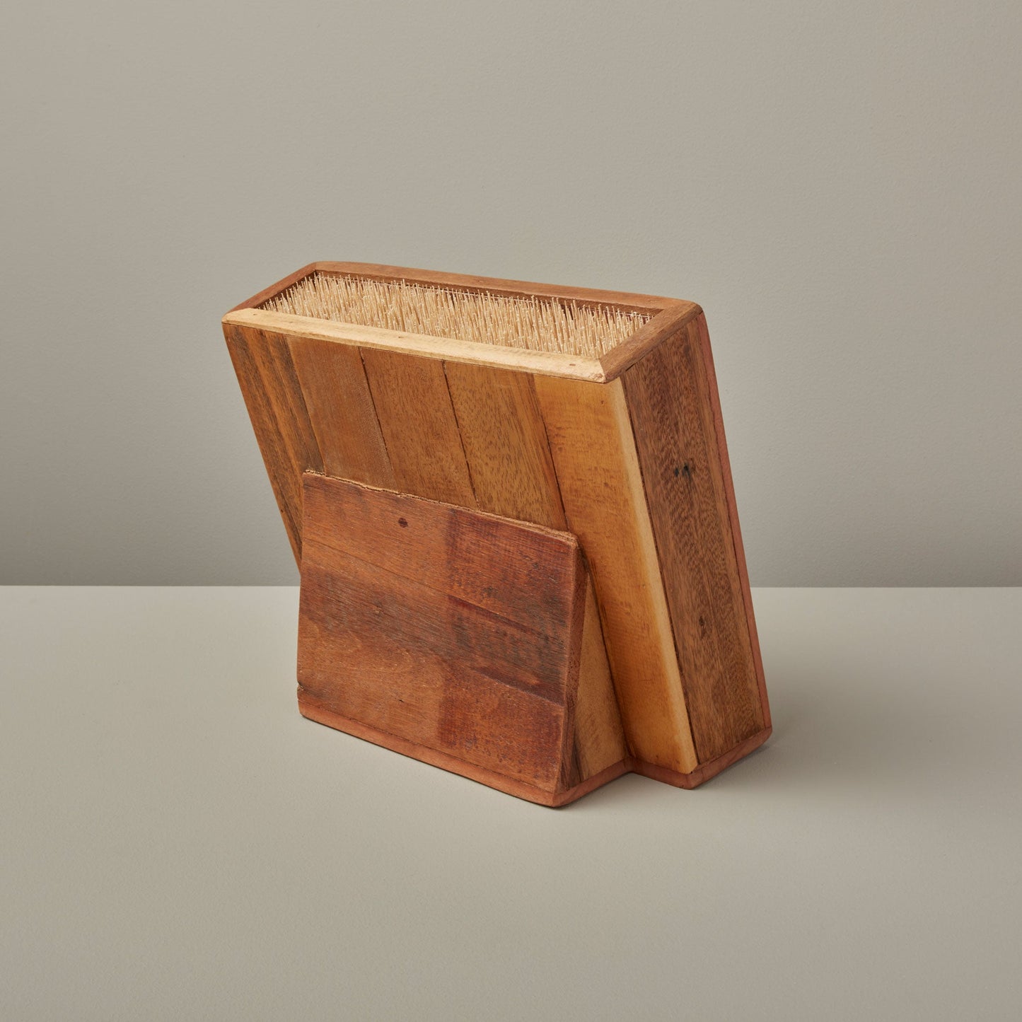 Reclaimed Wood Angled Rectangular Knife Block