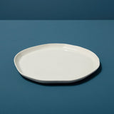 Tam Stoneware Flat Dinner Plate, Pearl, Set of 4