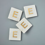 Verona Marble Monogram Coasters Set of 4 - Letter E