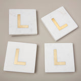 Verona Marble Monogram Coasters Set of 4  - Letter L