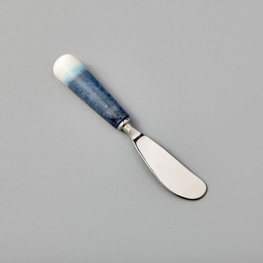 White Marble with Blue Dip Spreader