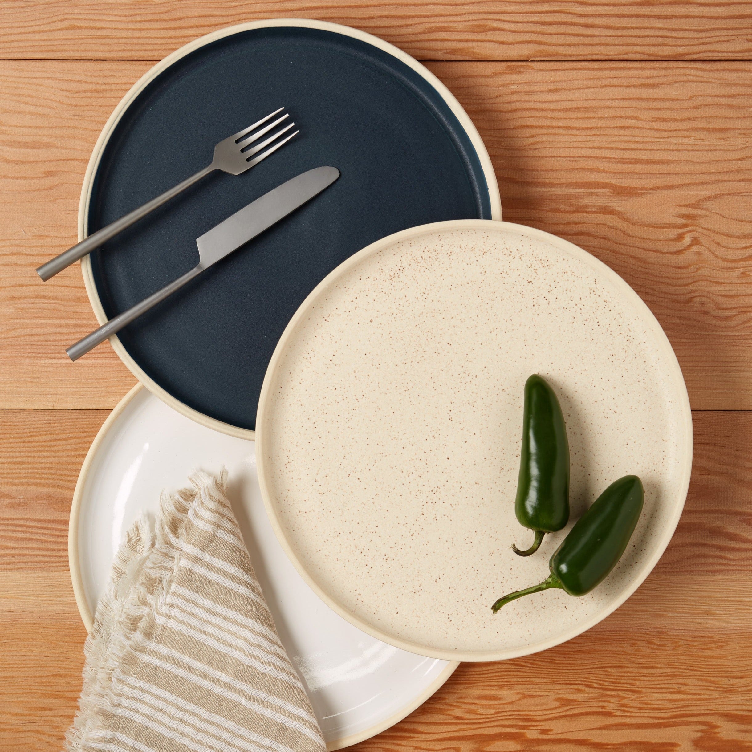 Treves Dinner Plate, Navy, Set of 4