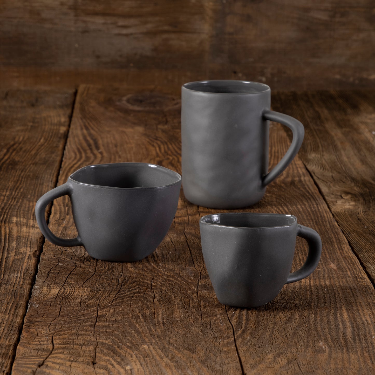 Tam Stoneware Mug, Slate, Set of 4