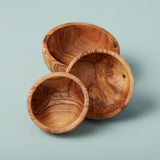 Olive Wood Nesting Bowls, Small Set of 3