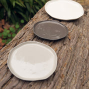 Tam Stoneware Flat Dinner Plate, Sterling, Set of 4