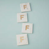 Verona Marble Monogram Coasters Set of 4, F