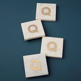Verona Marble Monogram Coasters Set of 4, Q
