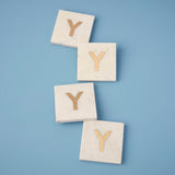 Verona Marble Monogram Coasters Set of 4, Y