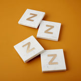 Verona Marble Monogram Coasters Set of 4, Z