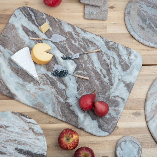 Waterfall Marble Round Coasters, Set of 4