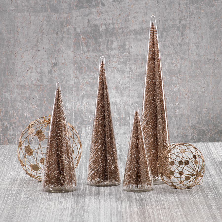 Modern Tree with Champagne Glitter, Medium