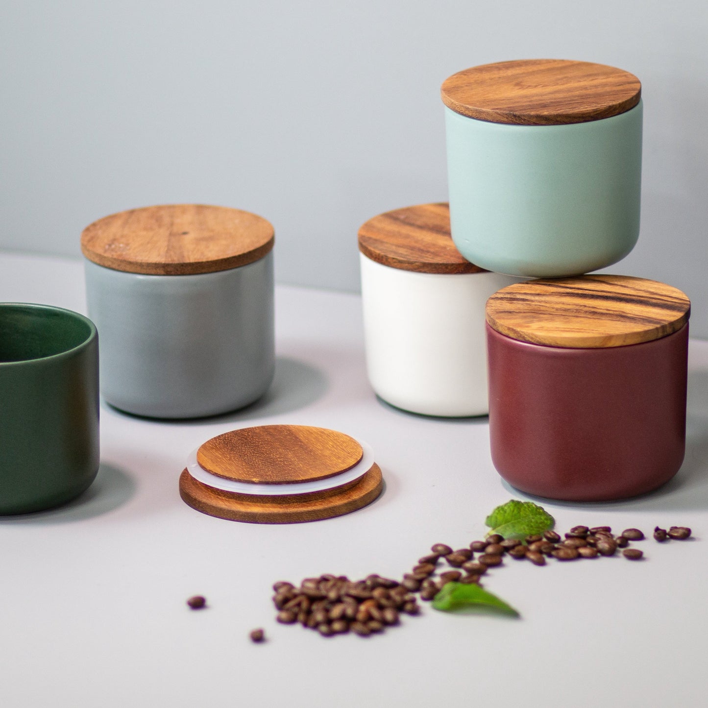 Brampton Stoneware Medium Canister, Burgundy