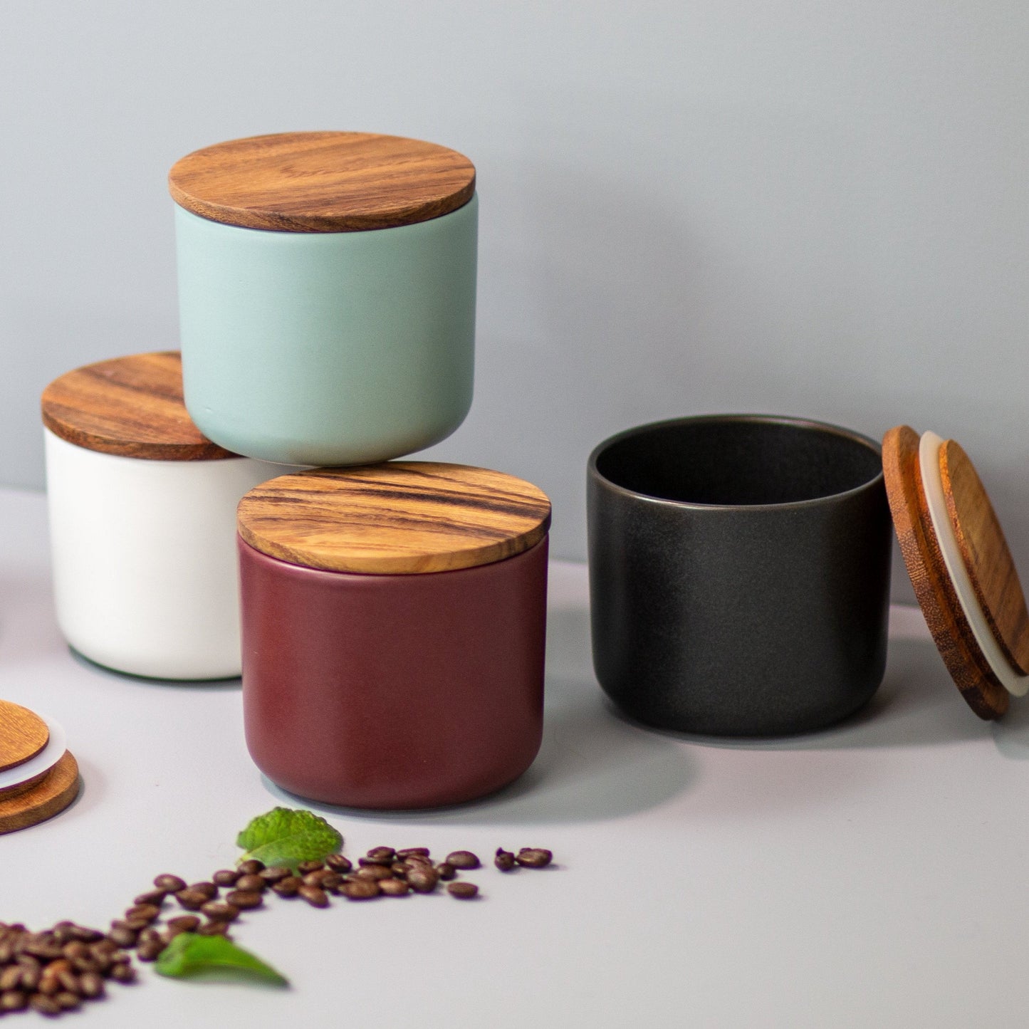 Brampton Stoneware Large Canister, Seaglass