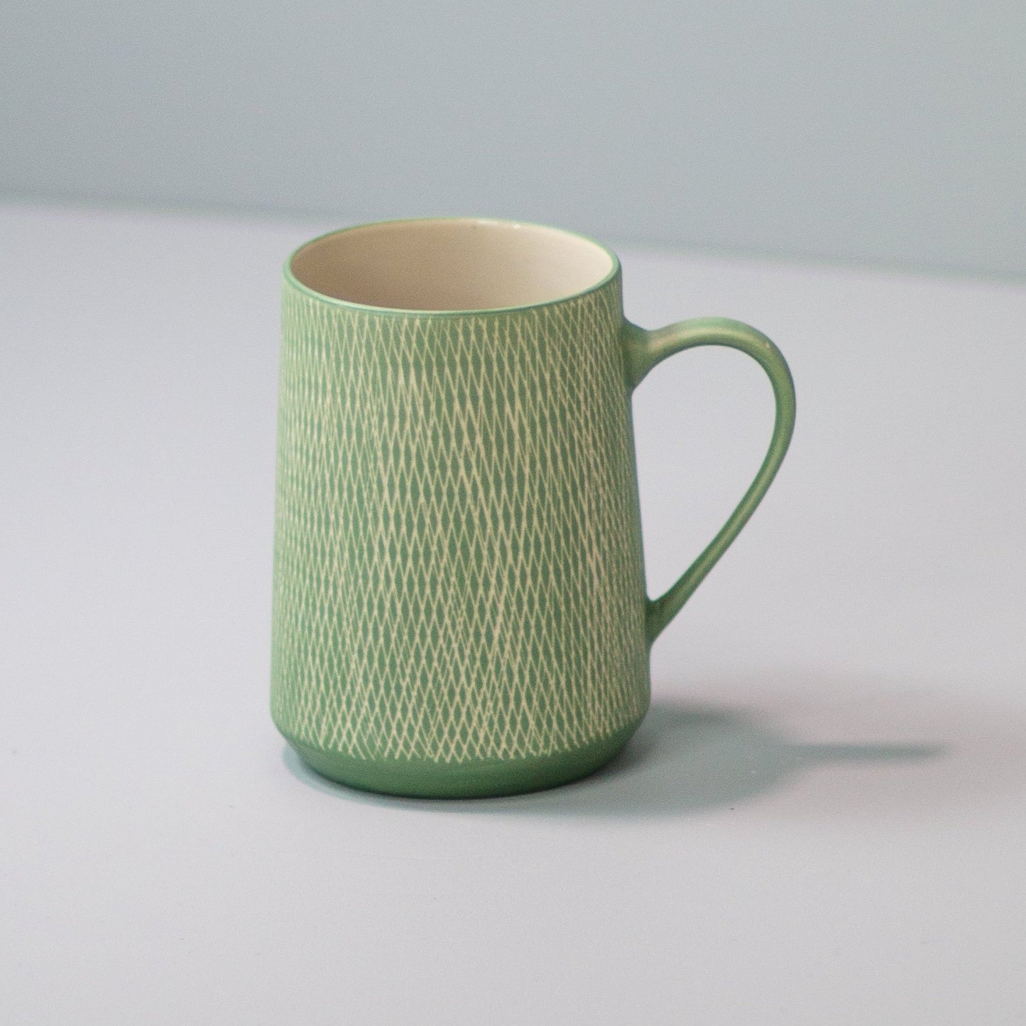 Crosshatch Stoneware Mug, Jade