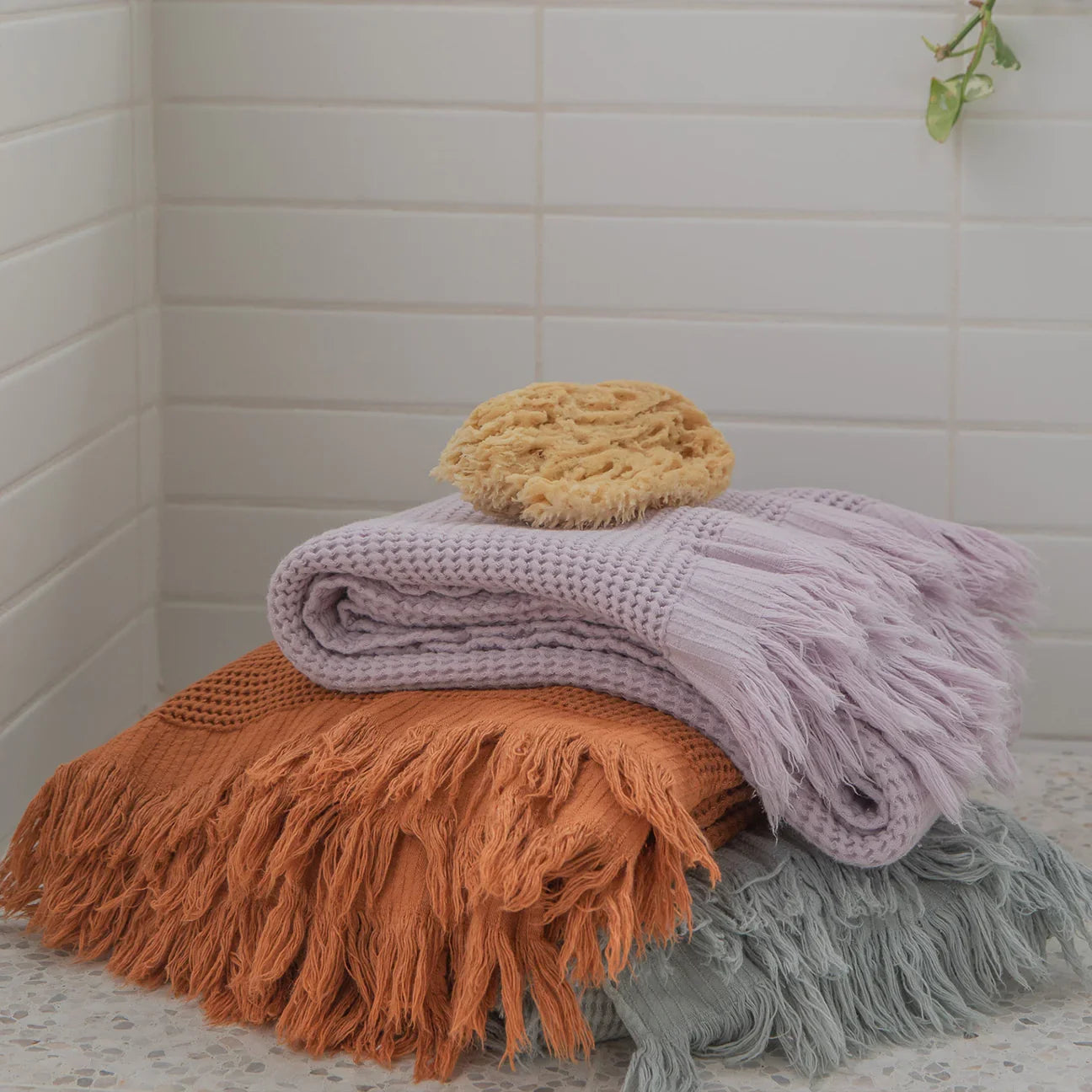 Ella Waffle Hand Towel, Sage
