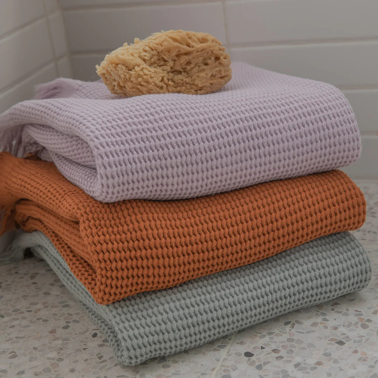 Ella Waffle Hand Towel, Sage
