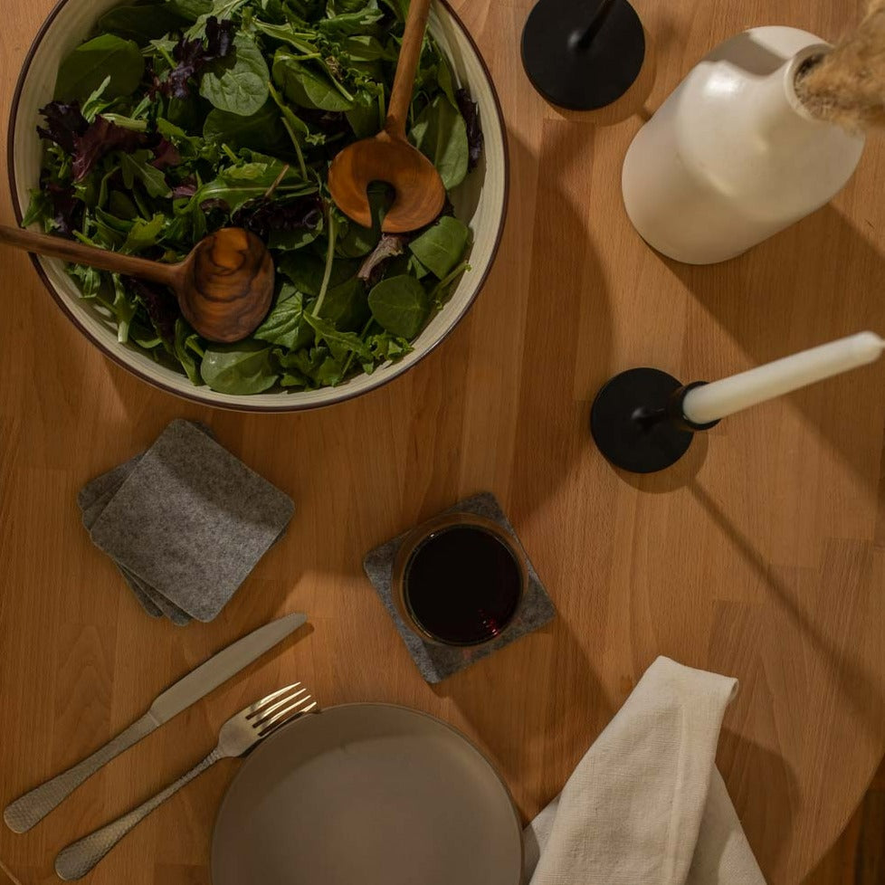 Square Felt Coaster, Set of 4, Granite